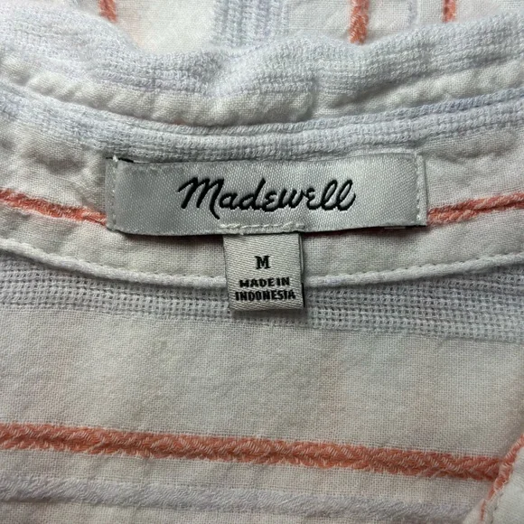 Madewell Women’s Beachside Seersucker Stripe Shirt Medium White - Picture 5 of 9